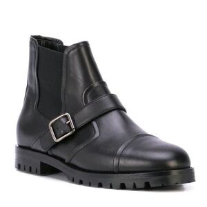 NEW Manolo Blahnik Traba Buckled Ankle Boots Leather